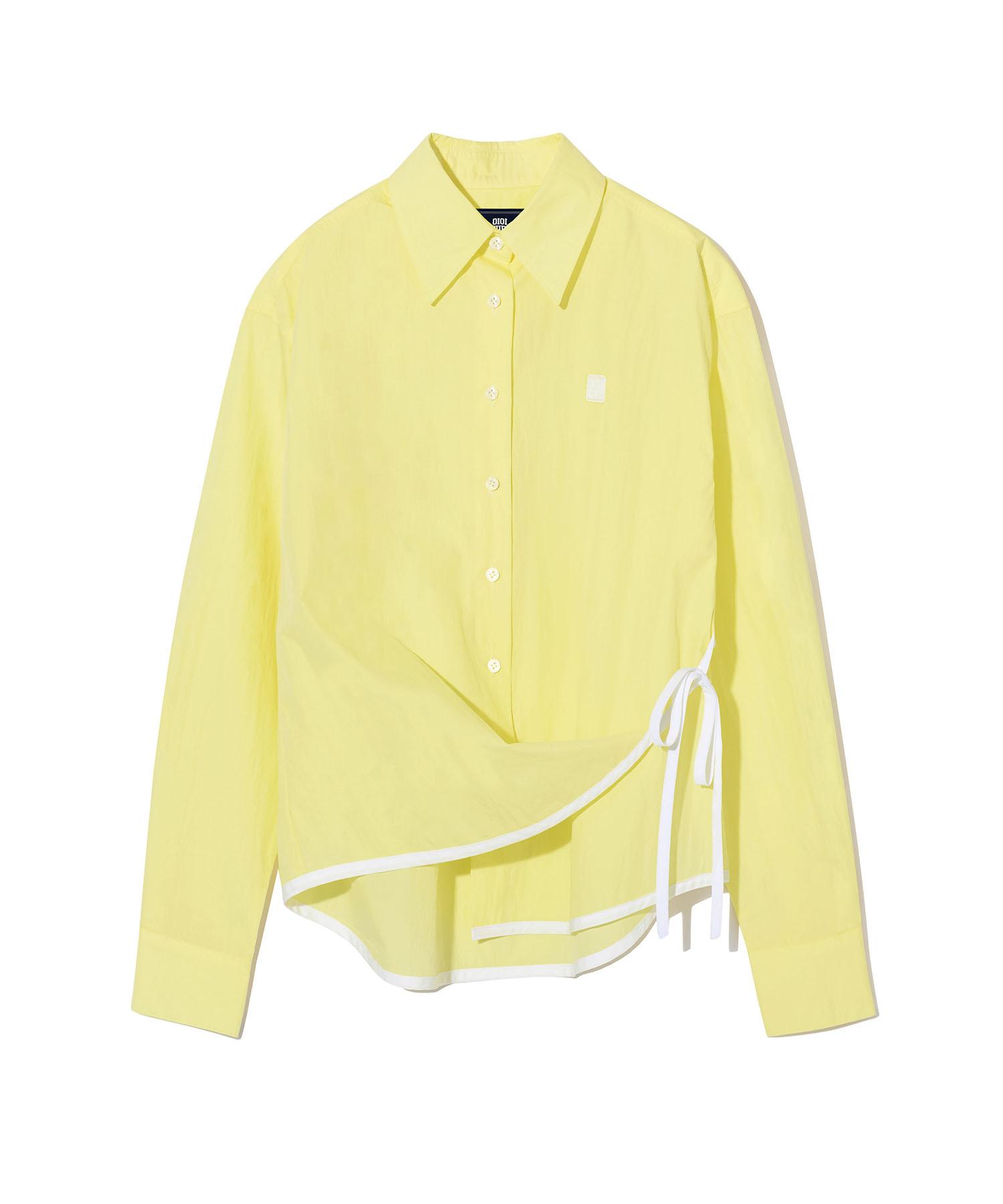 Oioi Collection Asymmetrical Wrap Shirt_Lemon S