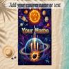 Cosmic Theme Soft Beach Towel Personalized Custom Name Text Towel Portable for Beach Pool Travel