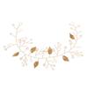 Bridal Sparkle Headband Head Chain Luxurious White Pearls Leaf Gown Headdress for Banquet Wedding Masquerade