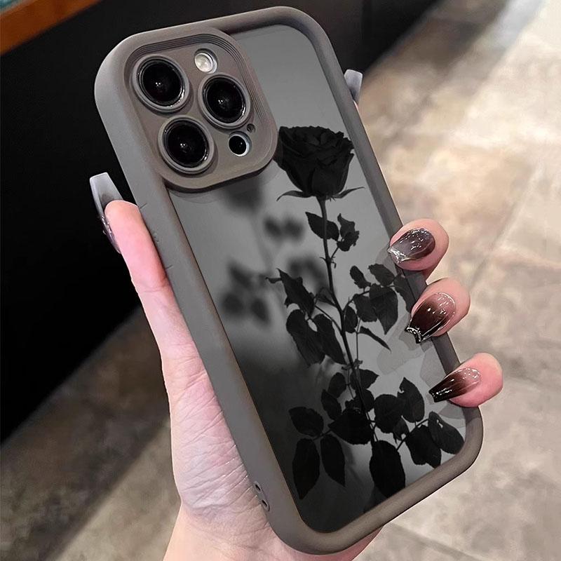 

Квітковий Мінімалістичний Темний Колір Зображення Троянди Чохол для Телефону Для Xiaomi Redmi 13 12 12C 13C 14C Redmi Note 14 Pro Plus 5G 12 11 10 Обкладинка Redmi Note 14 Pro+ 5G (Global)