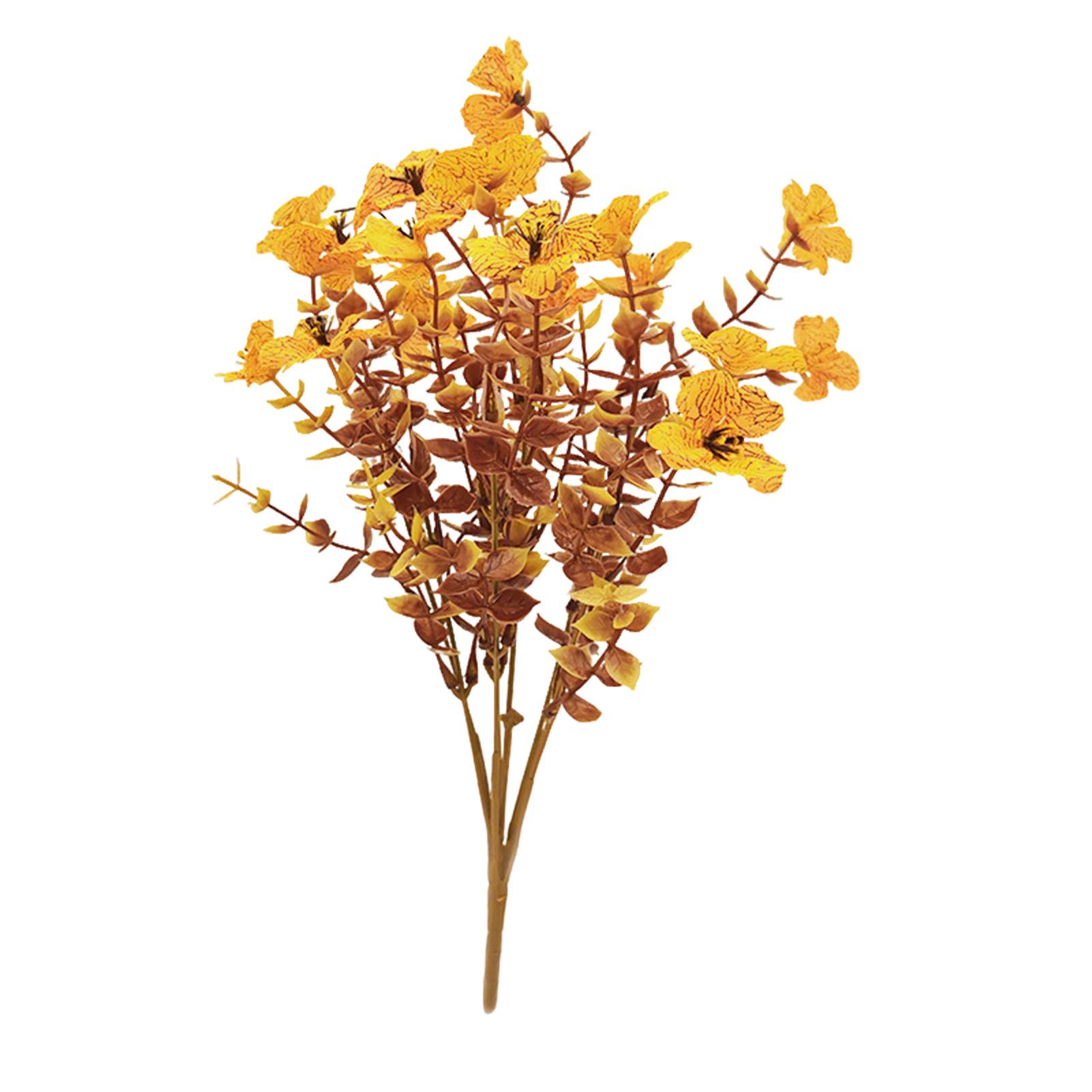 12 Pack Artificial Eucalyptus Flowers For Vase Realistics Artificial Flowers For Office Desk жёлтый