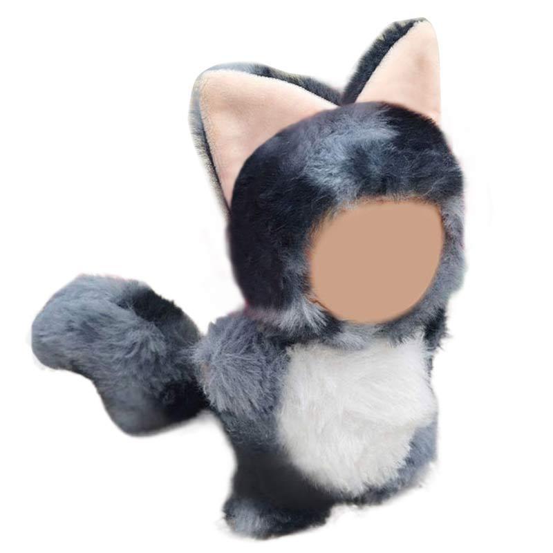 17cm Doll Clothes For Labubu Cute  Dinosaur Elephant Cat Plush Suit Jumpsuit Kawaii Headwear Doll Dress Up Game Decor For Gift