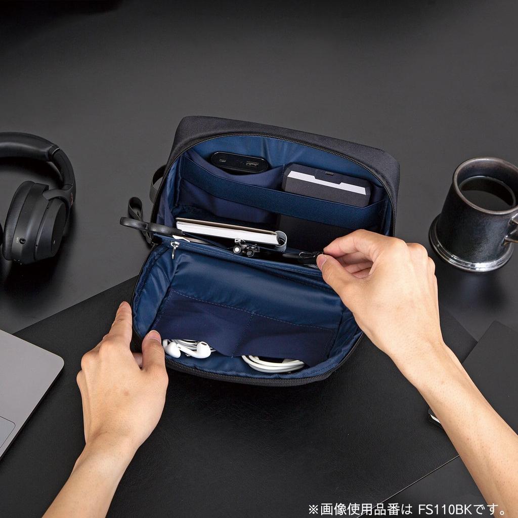 Kutsuwa Desk Pouch Fast Storage Black FS110BK