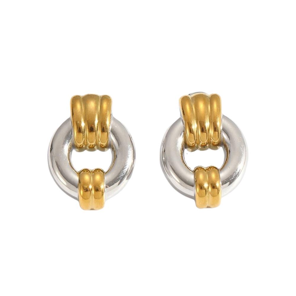 Geometric Design Stainless Steel Earrings Stainless Steel Drop Dangle Earrings  Jewelry Gift Color-3