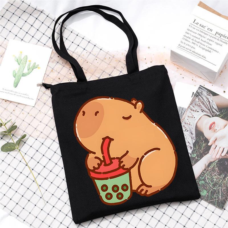 Cute Cartoon Animation Handbag Large Capacity Messenger Bag Office Commuter Portable Shoulder Bag Canvas Bag