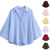 Women's Color Fashionable Linen Wide Sleeve Comfort Shirt