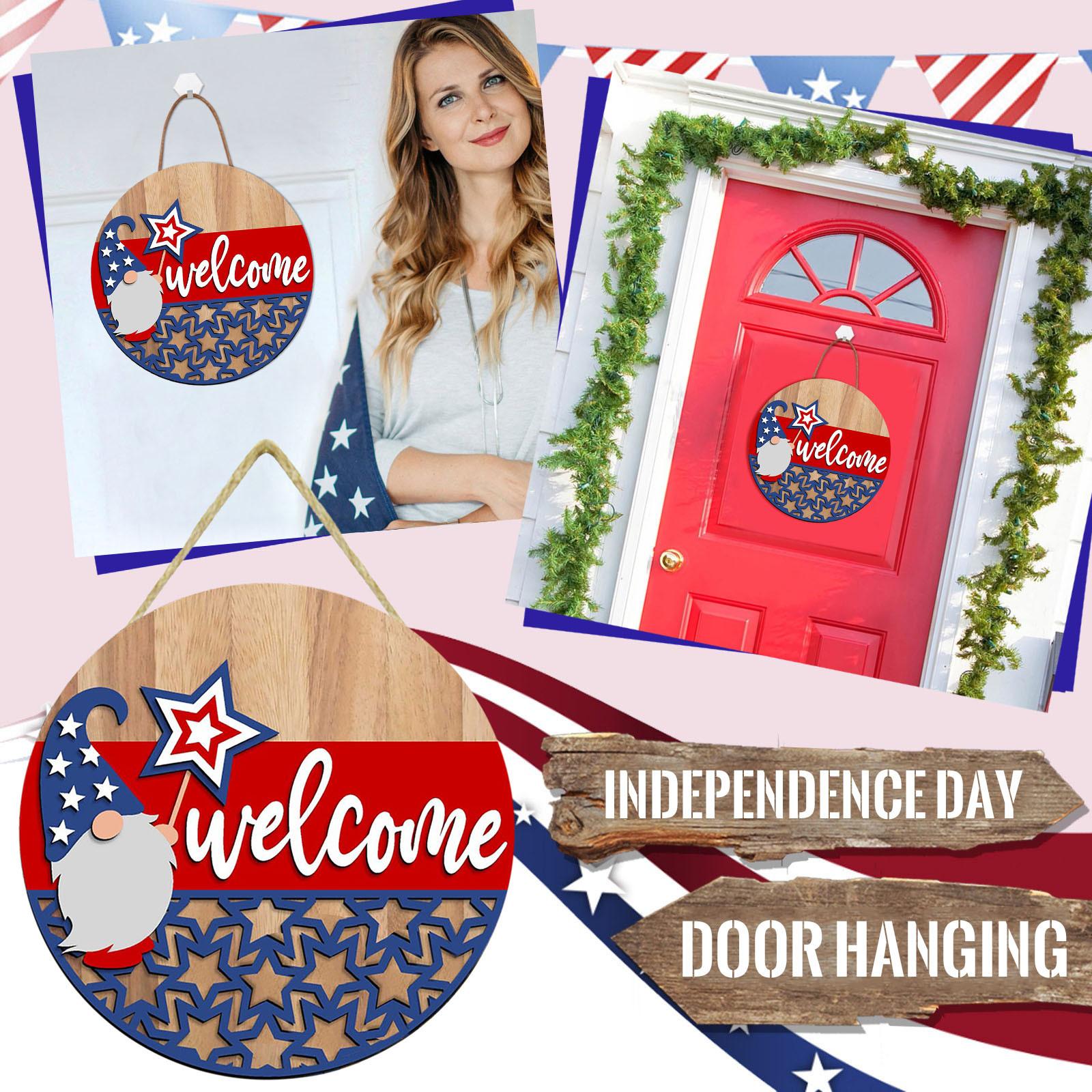 

День независимости, годовщина, домашний декор, День независимости, подвесной декор для деревянной двери