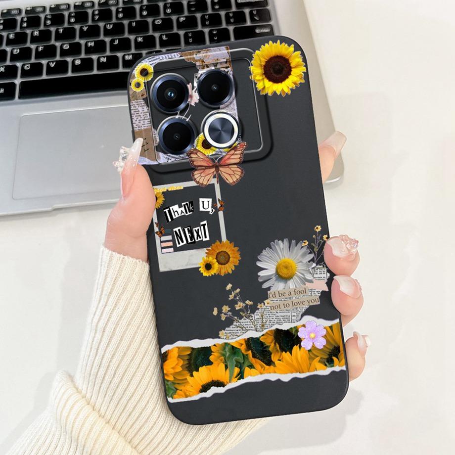 Für Infinix Note 40 5G X6852 Handyhülle Silikon Weiche Rückabdeckung Für Infinix Note40 X6851 Bumper Drachen Katze Blume Schmetterling Tasche