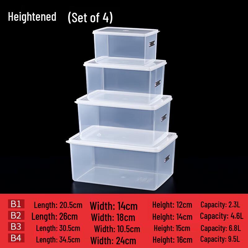 Huihuang Tall Rectangular Plastic Food Storage Container Set