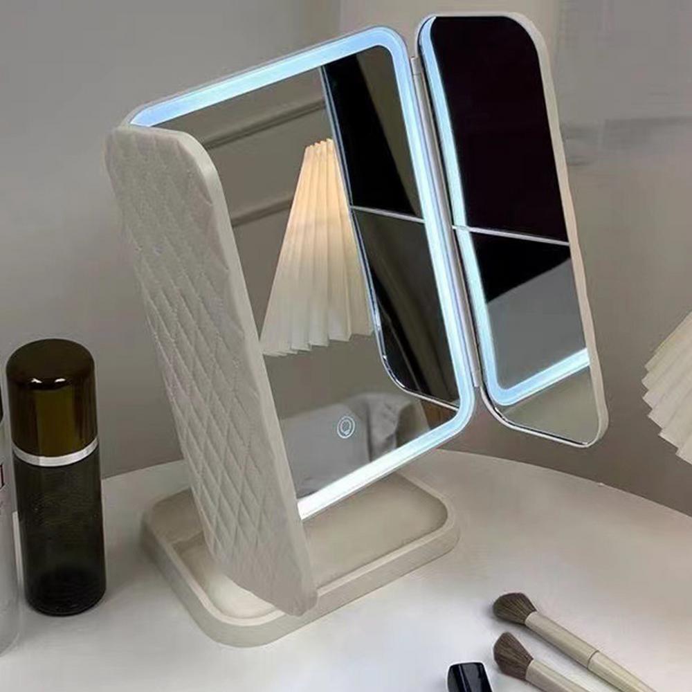 Trifold Makeup Mirror LED Lights Dorm Dressing Mirror Beauty Light Up Your Fill Light with Smart Complementary Smart Vanity Mirrors