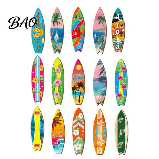 Outdoor Waterproof Sign Hawaiian Surfboard Wall Art, Wooden Tropical Beach Decor Sign, Summer Aloha Theme Hanging Plaque High-density Wood Board