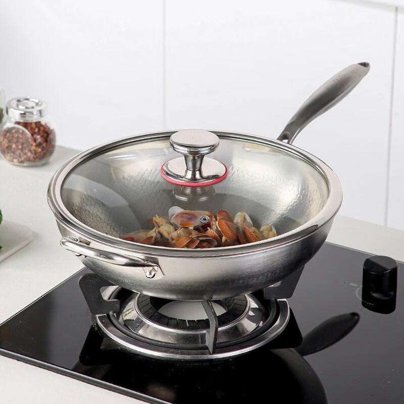 Wutuo 304 Stainless Steel Flat-Bottom Wok