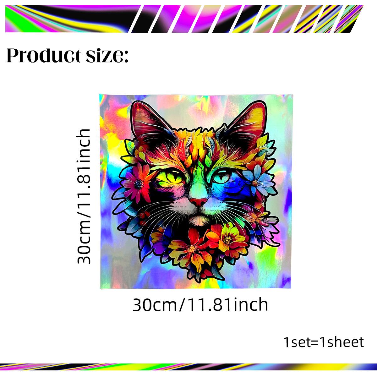 

Ls13503 Laser Material Gradual Change Flower Animal Avatar Wall Sticker Viewing Angle Different Pattern Color