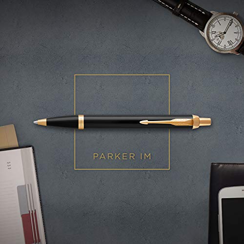PARKER IM Black GT Ballpoint Pen, Medium Nib, Oil-Based, with Pencil Case, Gift Box Set, Officially Imported, 1975638 V1d