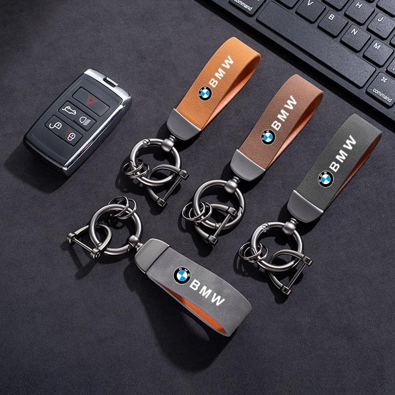 BAGJ1 Hot 2025 Matel Napped Leather Car Key Chain Fine Emblem Key Ring For BMW X1 X2 X3 X5 X4 X6 X7 G30 G20 G32 G11 G12 F40 F30 F20 F1