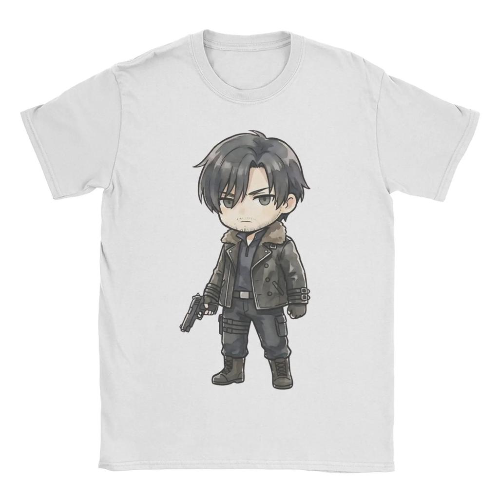 Resident Evil Leon S Kennedy Requiem Пиксель-арт Унисекс Футболка Ретро Игра Хлопок Повседневный Топ с Коротким Рукавом Удобные Футболки