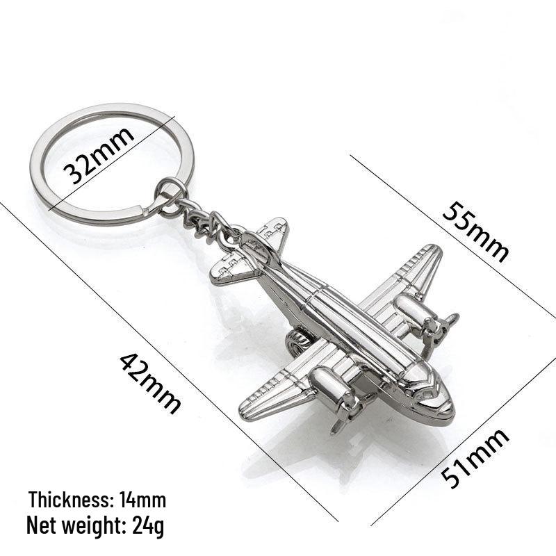 Creative Metal Airplane Keychain - Miniature Engine Pendant & Aviation Gift