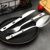 Sada nožů, vidliček a lžic Nerezová ocel Stolní nádobí Snadno čistitelné Zrcadlově leštěné Příbory pro kempování, stolování, kuchyňské použití Příbory Nádobí