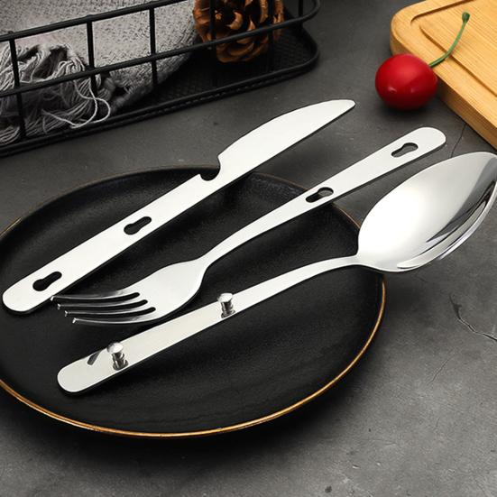 Sada nožů, vidliček a lžic Nerezová ocel Stolní nádobí Snadno čistitelné Zrcadlově leštěné Příbory pro kempování, stolování, kuchyňské použití Příbory Nádobí