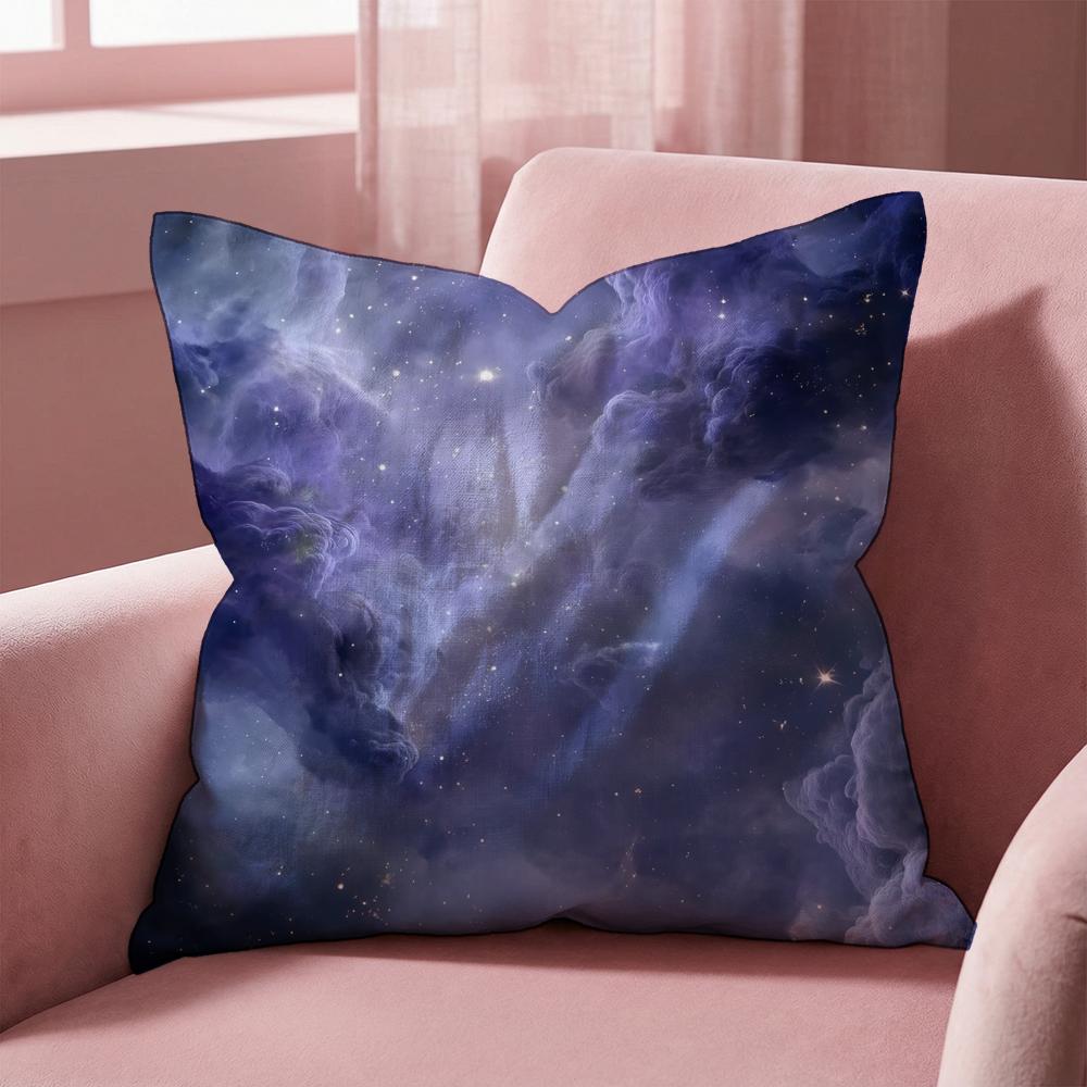 Starry Nebula Texture Cushion Cover MultiScene Pillow Cover for Home Car Reversible Soft Durable for Daily Use