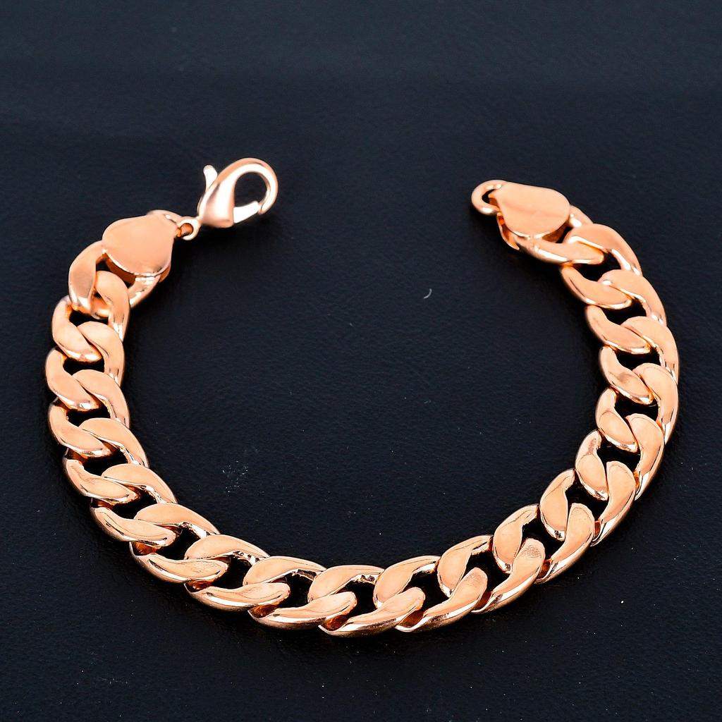 Pure 100% Copper Curb Bracelet | Solid Copper Jewelry | Curb Link Chain Bracelet | Copper Bracelet Jewelry for Her/him - 46 Grams, 9" Inches