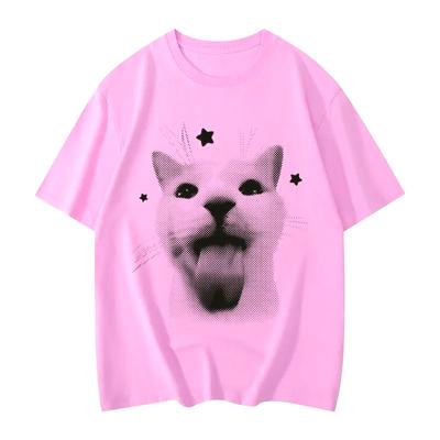 Women Funny Cat Meme Graphic T Shirts Women Clothing Y2k T-shirts Fashion Trend Vintage Short Sleeve T-shirt