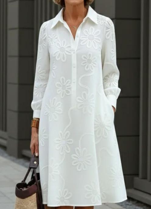 2026 European and American women s clothing spring new solid color pattern embroidery long-sleeved loose women s clothing S