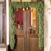 Fake Christmas Garland Green Wreath Cypress Garland Ornaments Reusable TV Cabinet Vine Ornament For Indoor Outdoor Staircases