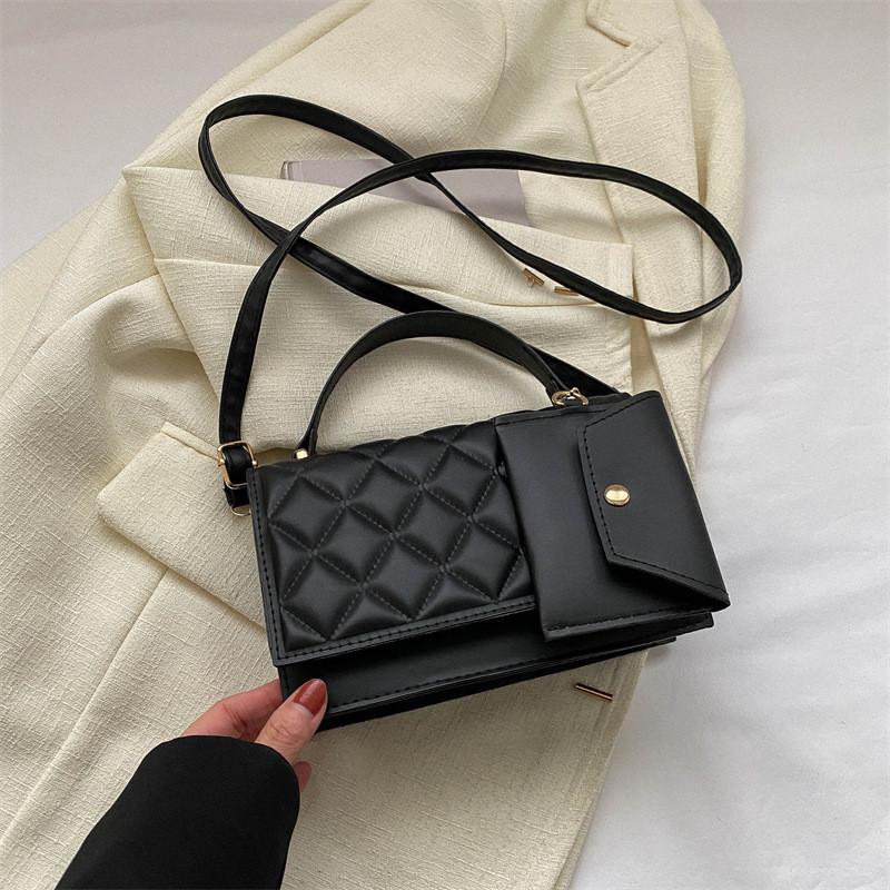 Modern Chic Small Square Shoulder Bag For Women Trendy Casual Fashion Essential чёрный