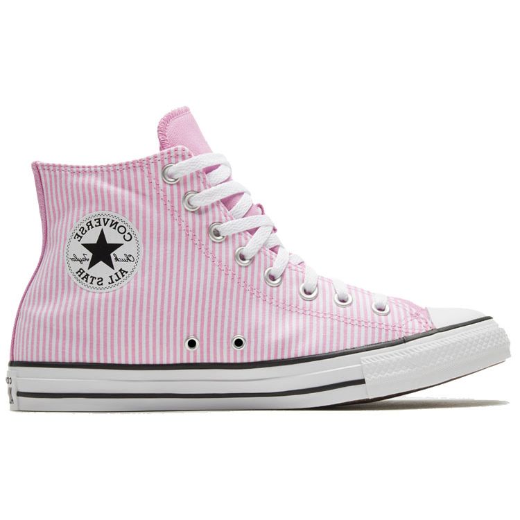 Converse Chuck Taylor All Star Pink Stripes Fashion Comfortable Lightweight High-Top Canvas Shoes Unisex Sneakers 166865C