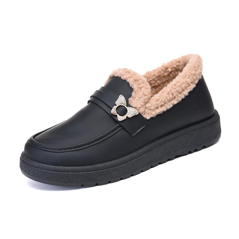 New Waterproof Cotton Boots, Women's Fleece Thickened Warm Snow Boots, Fashionable Casual Shoes
