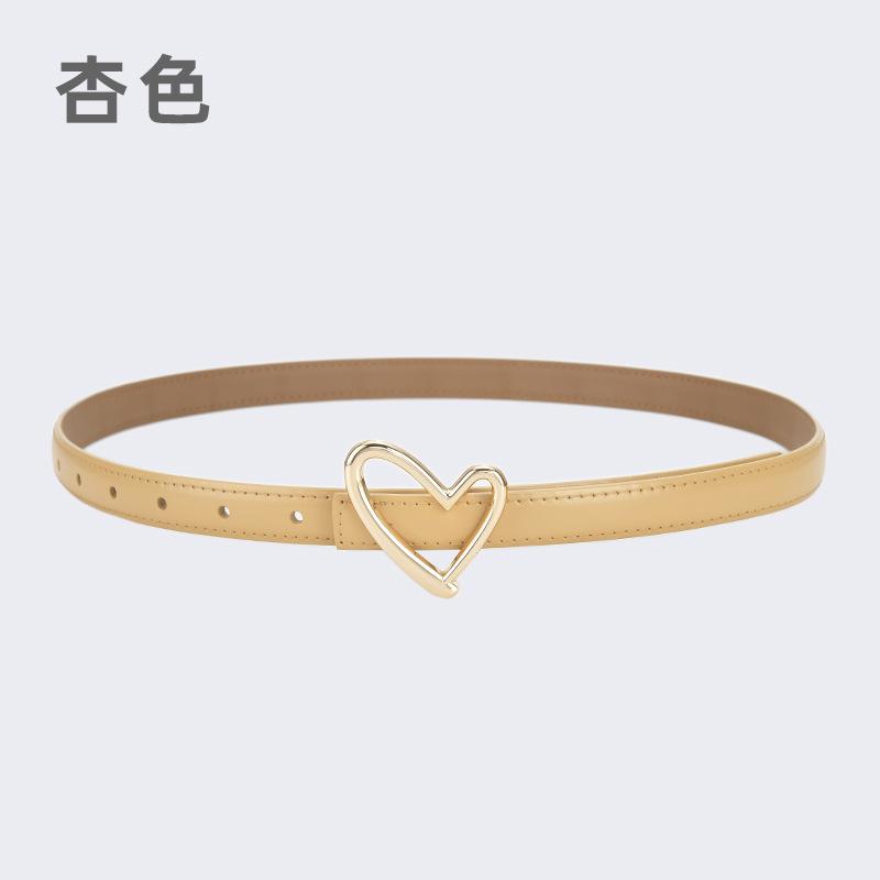 Ladies Belt Jeans Decorative Belt Wind Simple Leather Belt Trendy Love Buckle