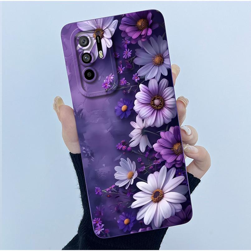 Funda For Oppo A94 5G CPH2211 Case Capa Simplicity Flower Soft Matte Silicone Bumper For Oppo Reno 5Z Reno5 Z 5 Z 5G Back Cover