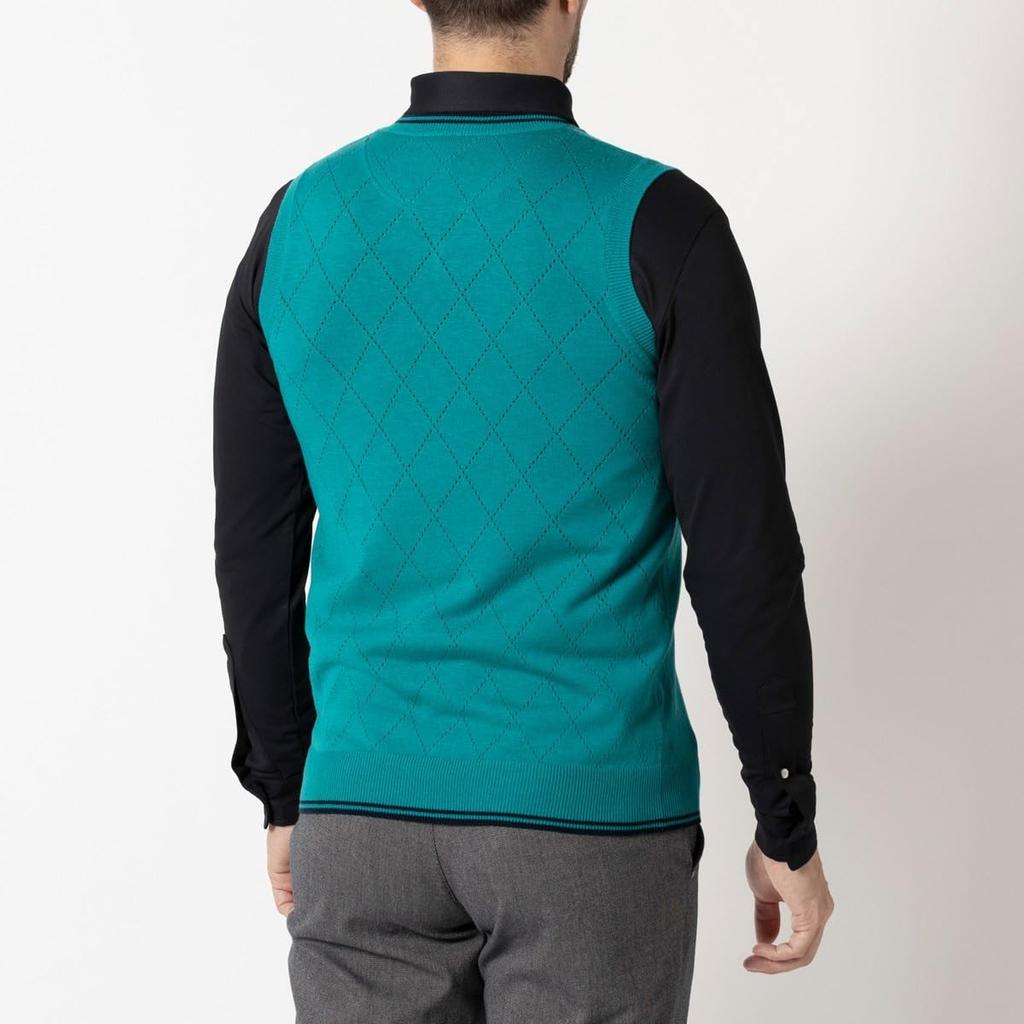 FootJoy Diamond Pattern Sweater Vest, Green, Men's, Size Small, FJ-F24-M10, 32116-S