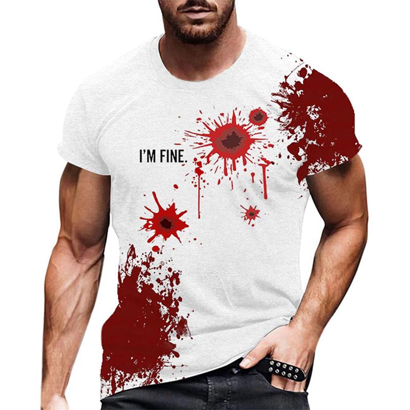 Men's 3D Print Halloween Horror Bloody T Shirt Casual Fashion Street Short Sleeve TShirt Mens Designer Clothes Woman Kid Tee Top