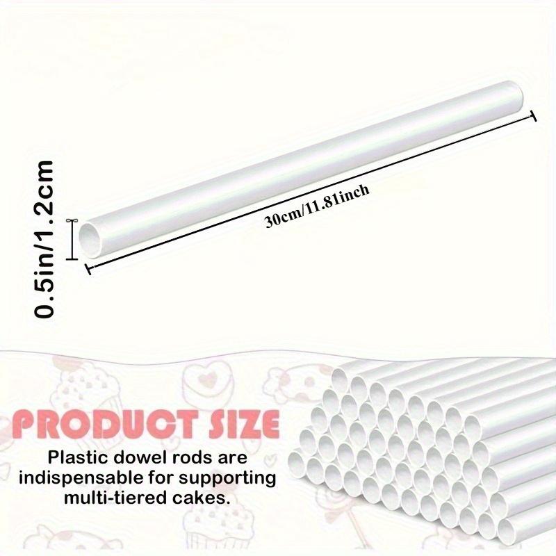 30pcs of White Suspended Cake Pile Support Layered Cake Structure Rod Stacking Pin, White Plastic Cake Dowels - Holiday Theme Cake Support Rods