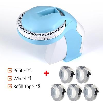 Cidy 12965 Daktilo kabartma etiket makinesi 5 adet 9MM Şerit Bant Yedeği + Plastik pvc etiketler için Kendin Yap Manuel Etiket Yazıcısı