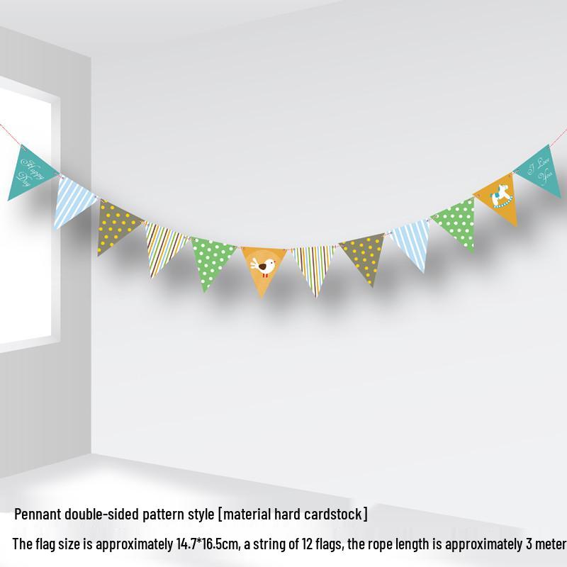 Colorful Cartoon Bunting for School, Birthday, or Kindergarten Décor