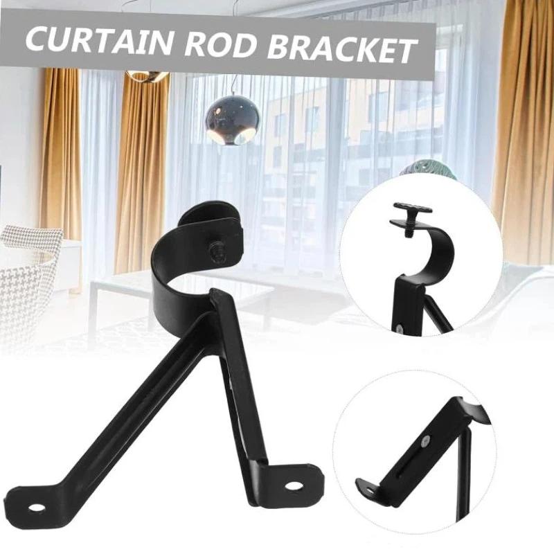 Adjustable Rustproof Metal Curtain Rod Brackets Heavy Duty Holders for Bathroom Living Room Window Use