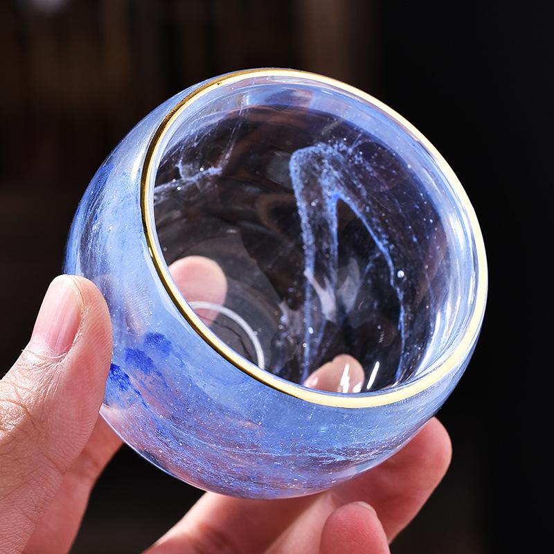 Master Ink Painting Single Glass Ceramic Household Kung Fu Tea Tasting Cup White Jade Ice Burn Wholesale
