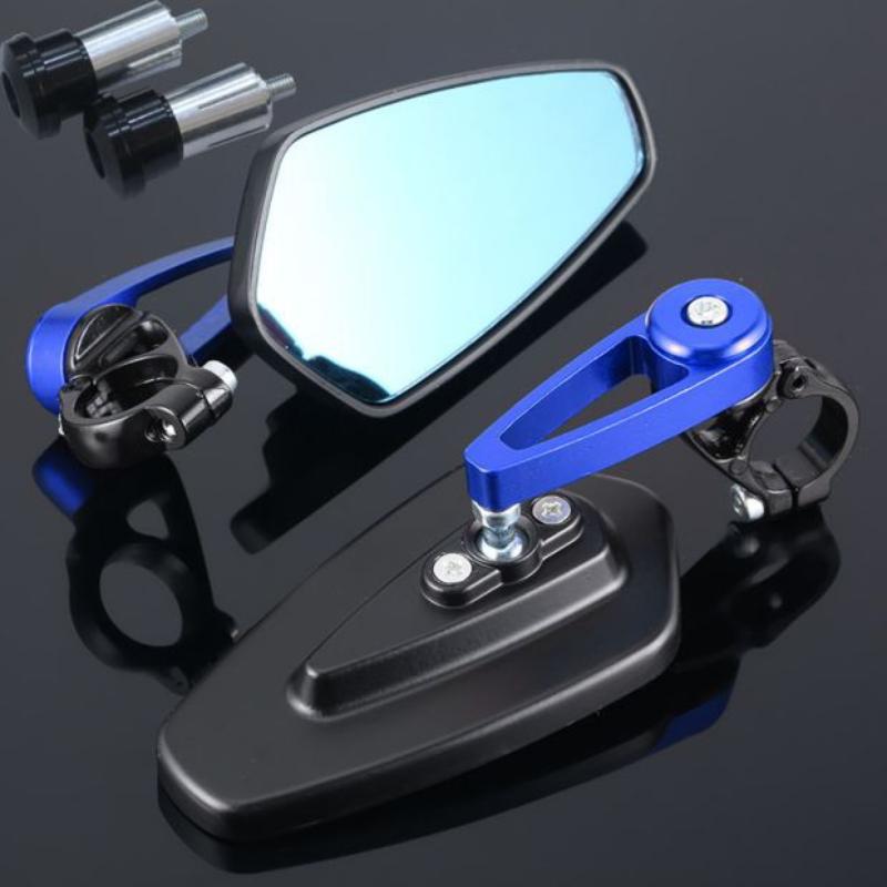 1 Pair Aluminum Alloy Motorcycle Rearview Mirrors Universal Adjustable Anti-shake for Scooters ATVs Street Bikes