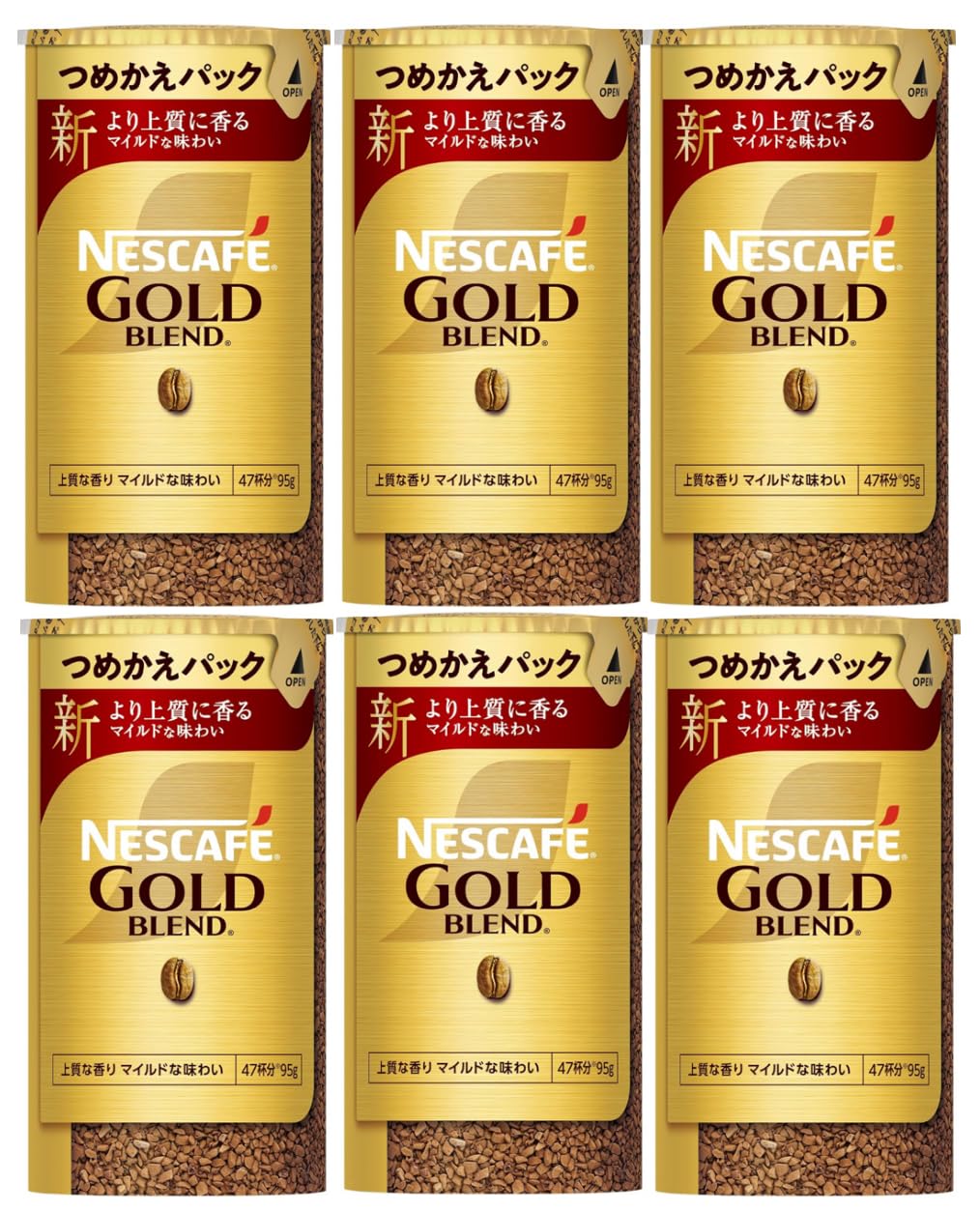 

Набор растворимого кофе Nescafe Regular Soluble Coffee Refill Gold Blend Eco System Pack 95 г x 6 Растворимый кофе [Эксклюзивно на Amazon] [Цена 6] &