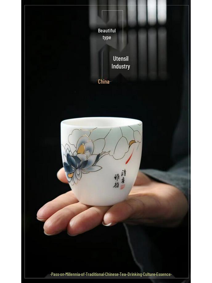 Chaxun Mutton Fat Jade White Porcelain Teacup