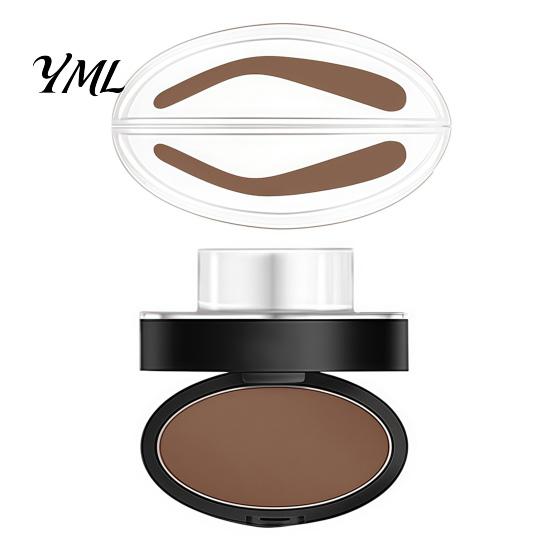 Beginners Eyebrow Stencils Stamp & Brow Powder, Waterproof Long Lasting Power Seal Defining with Mirror, Eye Makeup Tools for Women Professional
