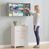 Wall-Mounted Medicine Cabinet, Double Lockable Doors, 2 Keys, 53 x 20 x 53 cm, Grey