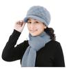 Women's Winter Warm Knitted Beret & Scarf Set - Velvet-Lined for Middle-Aged & Elderly