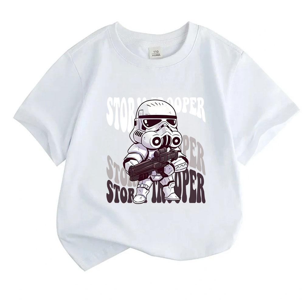 Kids Boys Girls 100% Cotton O-neck Short Sleeve T-shirt, Cut