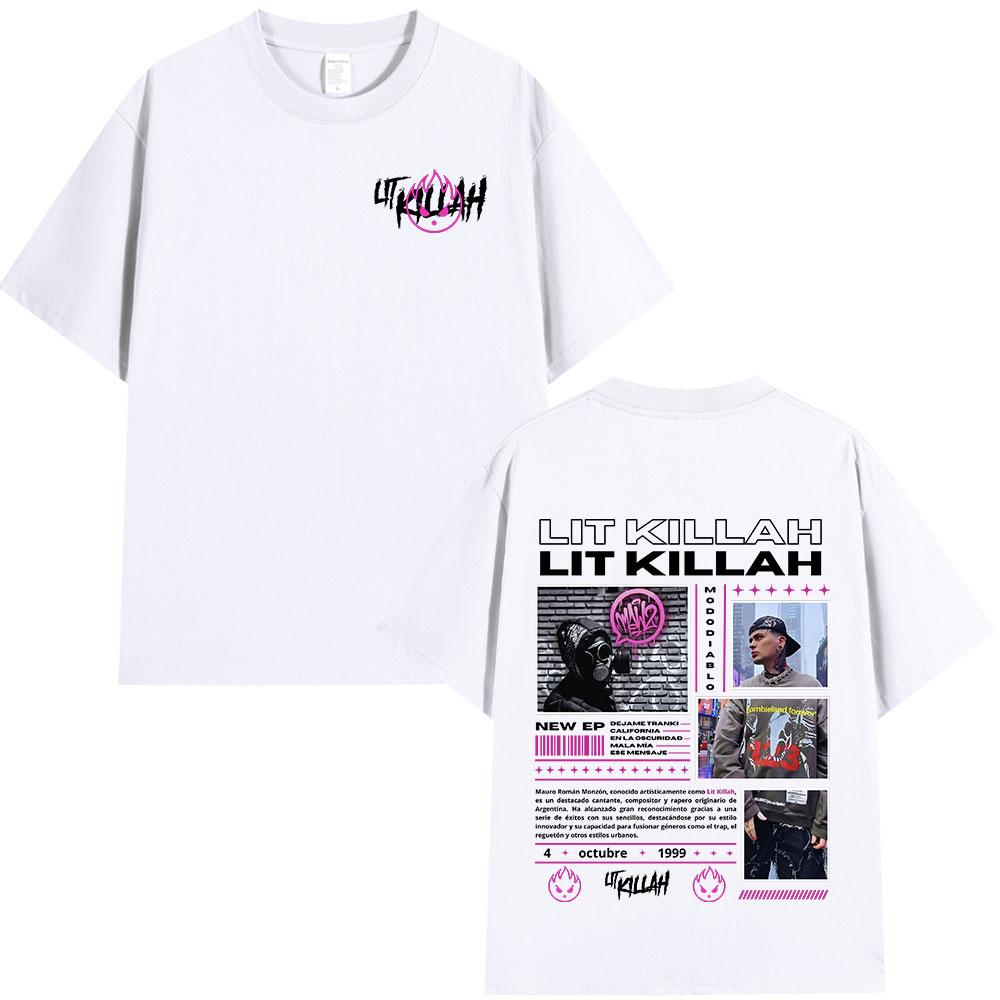 Rapper Lit Killah MAWZ Album Tshirt Tour Merch Short Sleeve Tee Shirt Unisex Women Clothing Cotton Loose Soft Tshirts Streetwear