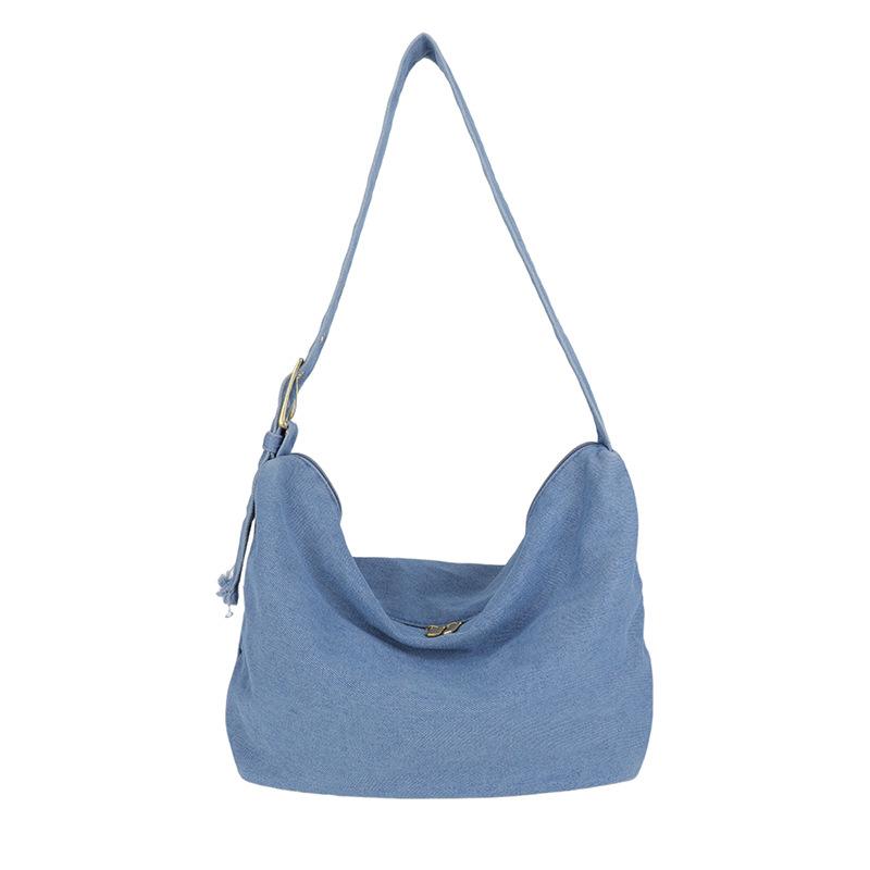 Spring Casual Tote Bag Large-capacity Single-shoulder Bag Women's Simple Canvas Crossbody Bag