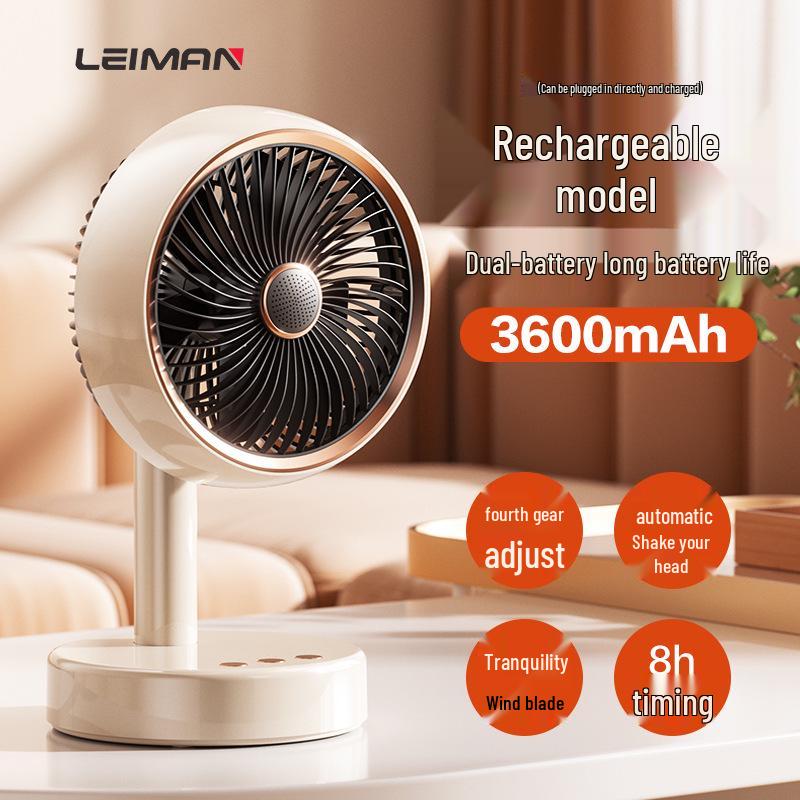 USB Rechargeable Oscillating Desktop Fan for Home & Office